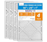 LotFancy 16x25x1 Air Filter, 4 Pack MERV 11 Pleated Furnace Air Filters Replacement for HVAC (Actual Size: 15.75"x24.75"x0.75")