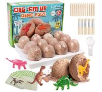 LotFancy Dinosaur Egg Dig Kit, 12 Dino Eggs Fossil Excavation Kits for Kids, Educational Dinosaur Toys Archeology Gifts for Boys Girls Age 6-8