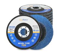 LotFancy Flap Disc 4 1/2” for Angle Grinder, 40 Grit, Bevel Type 29, Premium Zirconia Abrasive Grinding Wheels, 4.5" x 7/8” Flap Sanding Disc for Metal, Stainless Steel, 10-Pack