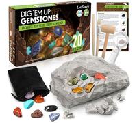 LotFancy Gem Dig Kit, 20 Real Gemstones Excavation Kits for Kids, Educational Science Kits, Archeology Geology Gifts for 6+ Year Old Boys Girls