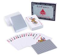 LotFancy Playing Card 100% Plastic 2 Decks, Poker Cards Waterproof with Plastic Cases, Poker Size Standard Index, for Magic Props, Pool Beach Water Card Games