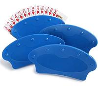 LotFancy Playing Card Holder For Kids, 4x Playing Card Storage Case, Hands free Card Game Holder Age 14+ for Poker, Game Card Stands For Canasta Uno Extreme Waddingtons, Plastic