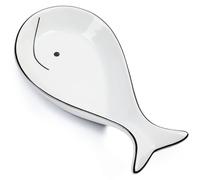 LotFancy Spoon Rest, Ceramic Spoon Holder for Kitchen Counter, 9 Inch, Large Spatula Holder for Stove Top, Farmhouse Utensil Rest for Spoons, Ladle, Spatula (Whale Shape)