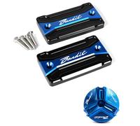 LOTFI Fit For SUZUKI BANDIT 650 GSF S650 Bandit 1250 S 1200/1200S Accessories Motorcycle Brake Fluid Reservoir Cover Engine Oil Filler Cap (Size : A Set Blue)