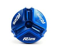LOTFI Fit For YAMAHA R125 YZF R125 2010-2023 Accessories Motorcycle Aluminum Front Rear Brake Fluid Reservoir Cover Engine Oil Filler Cap (Size : 1 filler cap-blue)