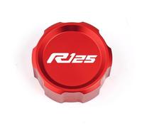 LOTFI Fit For YAMAHA R125 YZF R125 2010-2023 Accessories Motorcycle Aluminum Front Rear Brake Fluid Reservoir Cover Engine Oil Filler Cap (Size : 1 rear cap-red)
