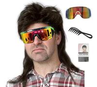 Lotfon Mullet Wigs for Men, Joe Dirt Emo Wig 80s 90s Costumes Fancy Party Accessory Cosplay Halloween Man x (Black)