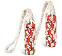 Lothee 2 Pcs Macrame Water Bottle Carrier Cotton Water Bottle Bag Long Strap Boho Holder Woven Macrame Holder for Adult Sling Wine Hiking Cycling Fitness Accessories 31.5 Inches