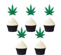 Lothee 5 Pieces Marijuana Leaf Shape Candles - Novelty Candles for Birthday, Anniversary & Party Celebrations