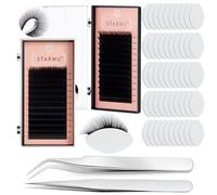 Lothee 54 Pcs Eyelash Extensions Practice Kit Lash Extensions Beginners Supplies with Eye Shaped Practice Sponges and Tweezers Included 8-14 mm Eyelash Strips
