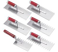 Lothee 6 Pieces Tile Tools Stainless Steel Notched Grout Trowel Set for Tiling Installation Grouting Masonry Tiling Tools and Flooring Installation