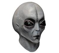 LOTIKS Realistic Alien Mask Latex Full Head Big Eyes Grey Masks Costume for Adult Teens Halloween Cosplay Party Props Scary Party Decoration Novelty Headwear Outfit