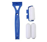 Lotion Applicator for Back, Foldable Long Handle with 3 Rollers Kit for Sunscreen Cream Body Moisturizer Self Tanner Easy Reach Tool Anti Slip Grip