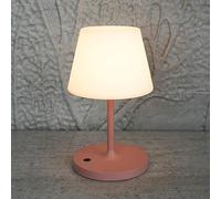 LOTITOL Outdoor Table Lamp/Cordless USB Rechargeable 4000mAh / 2700K LED/Touch Dimmable/Portable Battery Operated / IP44 Waterproof/PE Shade/Bedroom Dinning Camping Patio (Pink, 9.6in)