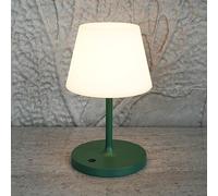 LOTITOL Outdoor Table Lamp/Cordless USB Rechargeable 4000mAh / 2700K LED/Touch Dimmable/Portable Battery Operated / IP44 Waterproof/PE Shade/Bedroom Dinning Camping Patio (Green, 9.6in)
