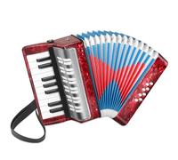 Lotkey 17 Key Piano Accordion, 8 Bass Kids Accordion, Celluloid Body, Metal Cover Accordions Louder Clearer Timbre Than Plastic, Lightweight Design for Children, Beginners to Practice (Red)