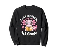 Lotl Learning In 1st Grade Cute Axolotl Reading Sweatshirt