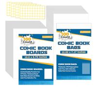 LOTMER 100 Sets Current Comic Book Bags and Boards 100ct Thickened 27PT Comic Book Splashes 100ct Acid Free Clear Comic Book Covers for Collectors Regular Comic Book Storage