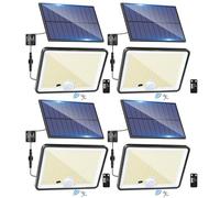 LOTMOS 4 Pack Solar Lights Outdoor, 342LED Remote Solar Security Lights Outdoor Motion Sensor, 3 Modes Waterproof Garden Solar Powered Pir Flood Lights for Yard Shed Garage Outside