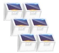 LOTMOS 6 Pack Solar Lights Outdoor Garden, 176 LED Ultra Bright Security Lights Motion Sensor, 3 Modes Waterproof Solar Powered Wall Fence Lights for Outside Stair Garage Yard Frontdoor (White)