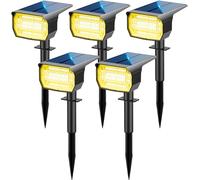 LOTMOS 72 LED Solar Landscape Spotlights, Dusk Till Dawn 3 Modes Solar Outdoor Garden Lights, IP67 Waterproof Wall Lights for Garden Yard Driveway Pathway Pool Area Pack of 5