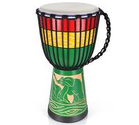 lotmusic African Djembe Drum, 9.5 '' Carved Mahogany Congo Drum, Professional Bongo Drum With Goatskin Drumhead for Adults