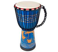 lotmusic Djembe African Drum Bongo Congo Stardard Size Mahogany Goatskin Drumhead (9", Blue)