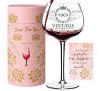 Lotnafee 60th Birthday Gifts for Her, Vintage 1965 Wine Glass with Gift Box, Funny 60th Birthday Present for Mum, Sister, Wife, Women Friends - Limited Edition Aged to Perfection - Just for You