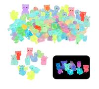 Lotnery 100 Pcs Mini Resin Animals, Glow in The Dark 40 Styles Mixed for DIY Miniature Fairy Garden, Dollhouse & Aquarium Decor, Cute Tiny Animal Figures (Approx 1cm Each)