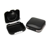 Lotnery 2-Pack Hearing Aid Case (White & Black) - Waterproof & Shockproof Storage Box 65x65mm with Silicone Air Cushion, Compact Protective Organiser for Hearing Aids, Earphones & Accessories