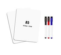 Lotnery 2-Pack Magnetic A5 Fridge Whiteboard Sheets (14.8x21cm) with 3 Dry Erase Markers - Compact Dry Erase Board for Kitchen Notes, to-Do Lists & Family Messages | Ideal Magnetic Whiteboard