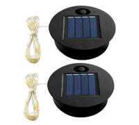 Lotnery 2 Pack Solar Light Replacement Top with 7cm Round Battery Box & LED String Lights for Outdoor Garden Lanterns, Watering Can, and DIY Decor