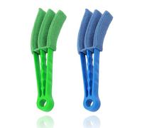 Lotnery 2PCS Blind Cleaner Brush Set - Removable Washable Sleeves with PP Handle for Venetian Window Blinds, Air Conditioners & Car Vents in Blue and Green