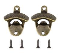 Lotnery 2Pcs Cast Iron Wall Mounted Bottle Opener with Screws, Rustic Pub-Style Opener for Home Bars Gardens Kitchens KTV | Heavy-Duty Design
