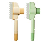 Lotnery 2PCS Cat Flea Combs - Self-Cleaning ABS Pet Brushes with Release Button for Cats and Dogs, Durable Flea Removal Comb(Yellow & Green)