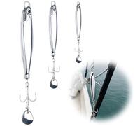 Lotnery 3 PCS Sea Fishing Lures Set - Heavy Duty Metal Spoons 7g(8cm), 15g(9cm), 30g(10cm) Silver for Mackerel, Bass, Cod, Pollock - Saltwater Fishing Tackle with Treble Hooks, Easy Casting