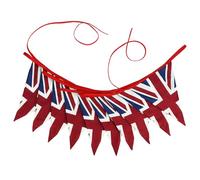 Lotnery 5 Meter Double Sided Union Jack Bunting with 10 Flags - Vintage Style Cotton Fabric Triangle Pennants for King's Coronation, Birthday Parties, Olympics, Weddings & British Celebration Decor