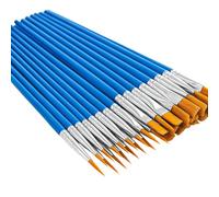 Lotnery 50-Piece Small Paint Brushes Set: 25 Blue Flat Brushes & 25 Blue Round Pointed Brushes for Detail Art, Acrylic, Watercolor Painting - Ideal for Artists, Kids Craft, and Precision Work