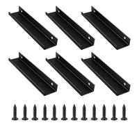 Lotnery 6 Pcs Vinyl Shelf Wall Mount, Black Metal Vinyl Shelves Record Display Holder Wall Mount Stand, for Albums LP Minimalist Record Storage Set for CD Display in Office Home