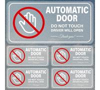 Lotnery Automatic Door Warning Sign Sticker, 10x5cm Clear Caution Decal for Car Taxi Van Vehicle, Do Not Touch Driver Will Open Vinyl Sticker for Automatic Doors