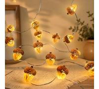 Lotnery Generic Autumn Decor String Lights, 3m 30 LED 3D Resin Acorn Fairy Garland Lights, Cozy Amber Glow Twinkle Lamps for Harvest Thanksgiving Home Fireplace Mantel Decor