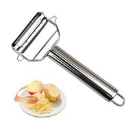 Lotnery Heavy-Duty Stainless Steel Double-Sided Peeler and Shredder for Effortless Vegetable and Fruit Prep, Ergonomic Kitchen Tool with Sharp Blades for Potatoes, Carrots, Cucumbers, and Apples