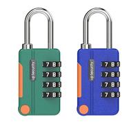 Lotnery Luggage Locks 2 Pack, 4 Digit Combination Padlock, Security Suitcase Locks, for Travel Bag, Suit Case, Lockers, Gym, Bike Locks (Green and Blue)