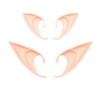 Lotnery Pixie Elf Ears for Adults - 2 Pairs Soft Latex Fairy Ear Tips for Halloween Cosplay, Live Stream Props & Vampire Costume Accessories