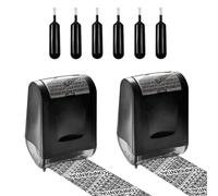 Lotnery Privacy ID Address Blocker Roller Stamp, Confidential Identity Theft Protection Stamp for Personal Data Privacy Safety, 2 Pcs Black Stamps with 6 Pieces Refill Ink Set