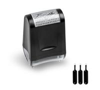 Lotnery Privacy Shield Roller Stamp & 3 Ink Refills - 17mm Wide Address Blocker for Identity Protection | Quick-Dry Ink for Envelopes, Bank Statements & Mail (Black)