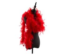 Lotnery Red Feather Boa - Luxuriously Fluffy Turkey Feathers for Halloween Costumes, Christmas Decor & Party Accessories | Elegant 2m Length