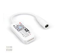 Lotnery Smart Mini RGBW WiFi Controller, Works with Alexa/Google Home, App Control 16 Million Colors & Music Sync, Timer for Bedroom Lighting, 2.4GHz Only for LED Strip Lights Home Decor & Parties