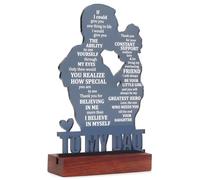 Lotnery To My Dad Engraved Plaque - Heartfelt Personalised Gift from Daughter, Acrylic Desktop Decor with Wood Base for Father's Day, Birthday,or Christmas Gifts Birthday, Elegant Keepsake Size 11.7x1