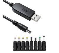 Lotnery USB to DC 12V Cable,1M 5.5 X 2.1mm Plug Adapter Universal Power Chager Cord with 8 DC Connectors for Laptop Router Monitor Keyboard Toys Bluetooth Speakers